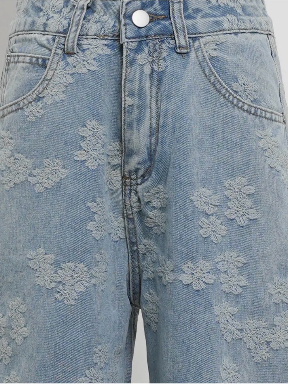 Elegant Floral Wash Wide-Leg Denim | SM127 - Picture 7 of 7